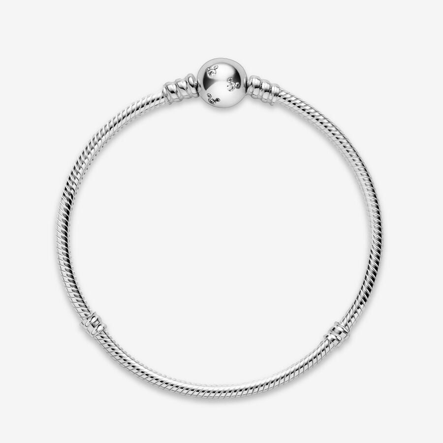 Disney x Pandora Moments Sparkling Mickey Mouse & Snake Chain Bracelet