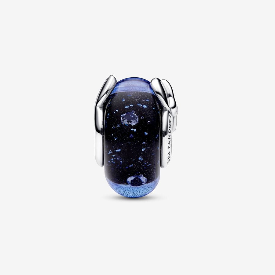 Disney x Pandora Mickey Mouse & Minnie Mouse Blue Murano Glass Charm