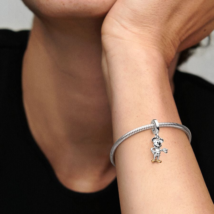 Disney x Pandora 100th Anniversary Mickey Mouse Lab-grown Diamond Dangle Charm