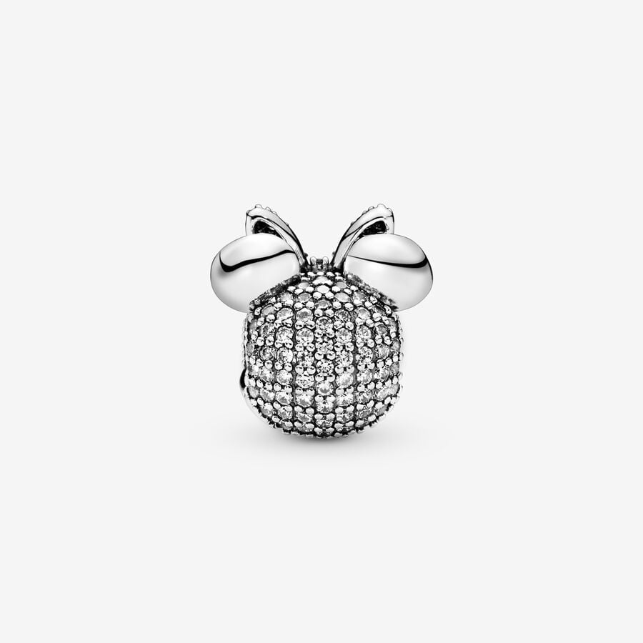 Disney x Pandora Minnie Mouse Pink Pavé Bow Clip Charm