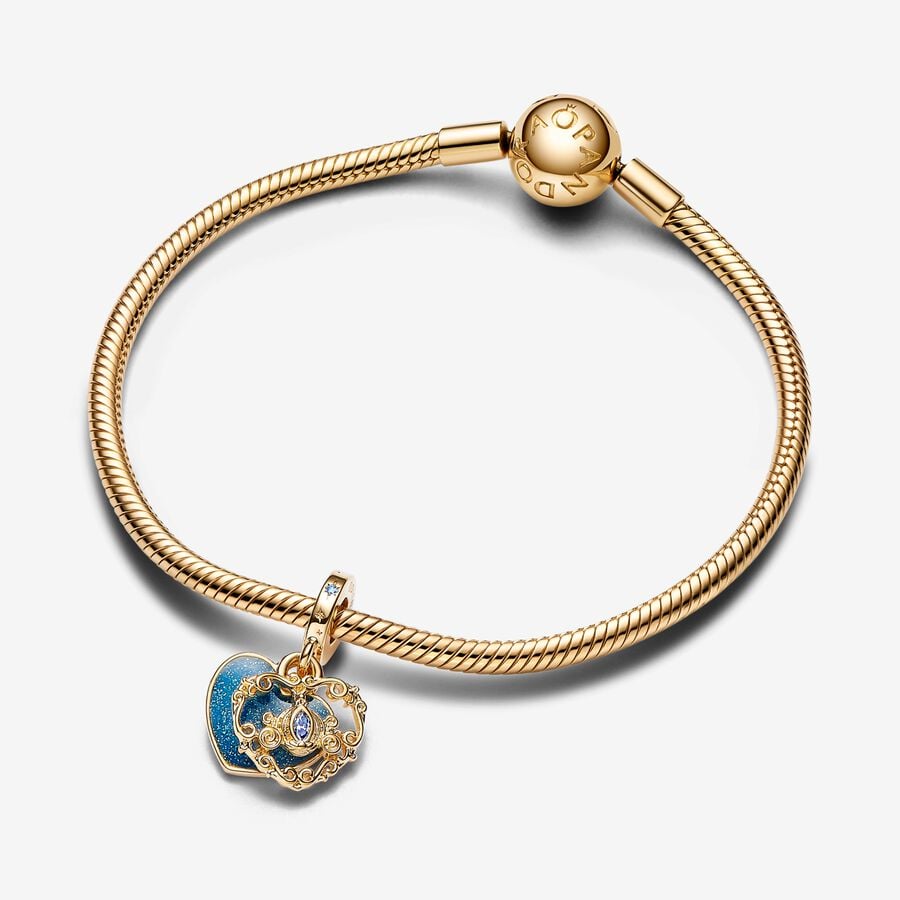 Disney x Pandora Cinderella's Carriage & Heart Double Dangle Charm