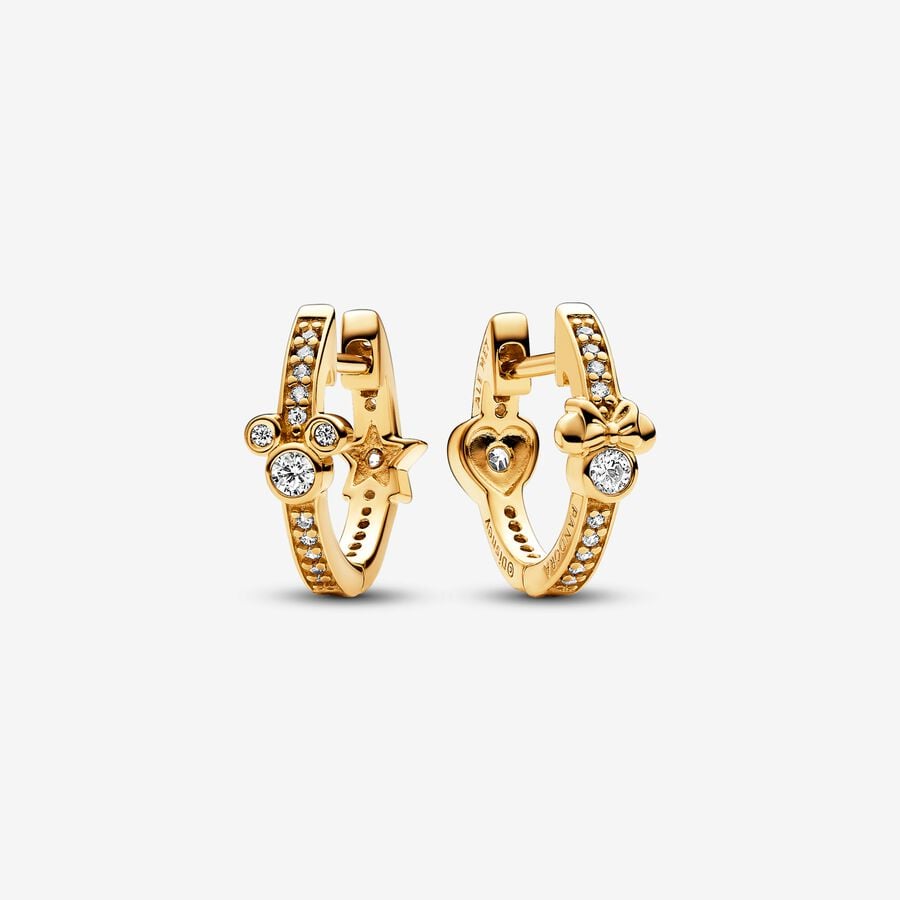 Disney x Pandora Mickey Mouse & Minnie Mouse Sparkling Hoop Earrings