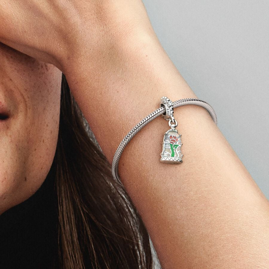 Disney x Pandora Beauty and the Beast Enchanted Rose Dangle Charm