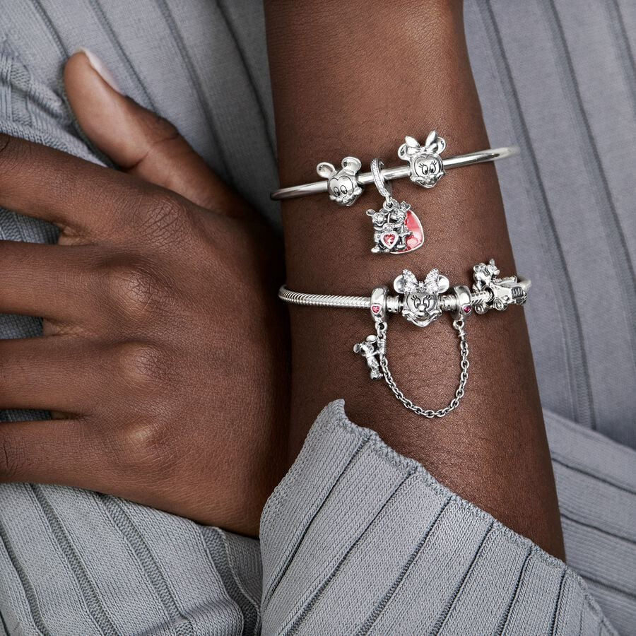 Disney x Pandora Moments Pavé Minnie Mouse Clasp Snake Chain Bracelet