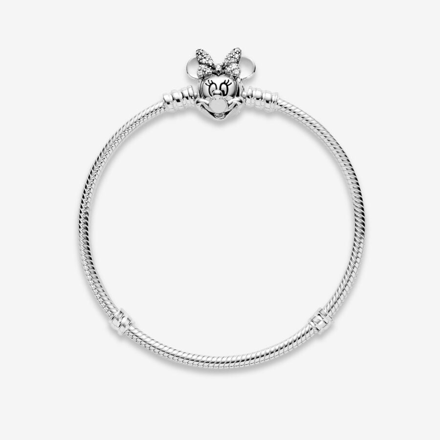 Disney x Pandora Moments Pavé Minnie Mouse Clasp Snake Chain Bracelet