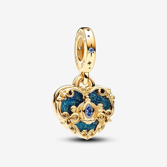 Disney x Pandora Cinderella's Carriage & Heart Double Dangle Charm