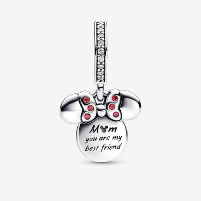 Disney Minnie Mouse Silhouette "Mom" Double Dangle Charm