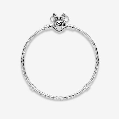 Disney x Pandora Moments Pavé Minnie Mouse Clasp Snake Chain Bracelet